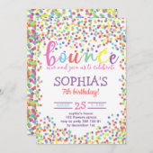 Bounce & Play Rainbow Girl Geburtstag Einladung (Vorne/Hinten)