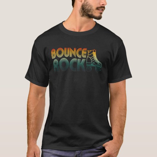 Bounce Rock Roller Skate Old School Retro Skater T-Shirt (Vorderseite)