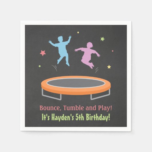 Bounce Trampolin Kindergeburtstag Party Napkins Serviette (Vorderseite)