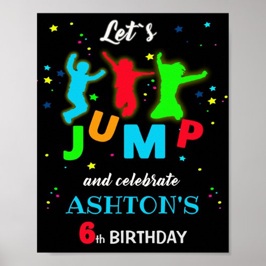 Bounce Willkommensschild Party Jump Trampolin Park Poster (Vorne)