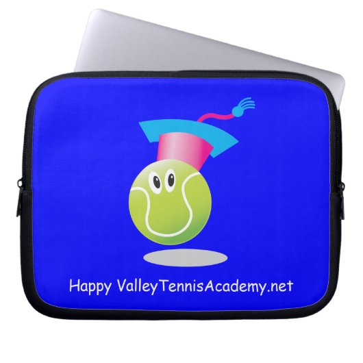 Bouncee™ lächelnder Tennisball_Schüler des Spiels Laptopschutzhülle (Vorderseite)