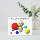 BOUNCING BABY GIRL MIT 8 BALLS POSTKARTE (Stehend Vorderseite)
