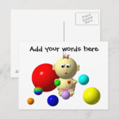 BOUNCING BABY GIRL MIT 8 BALLS POSTKARTE (Vorne/Hinten)