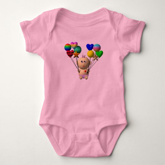 BOUNCING BABY MIRL MIT 10 BALLOONS STRAMPLER (Vorderseite)