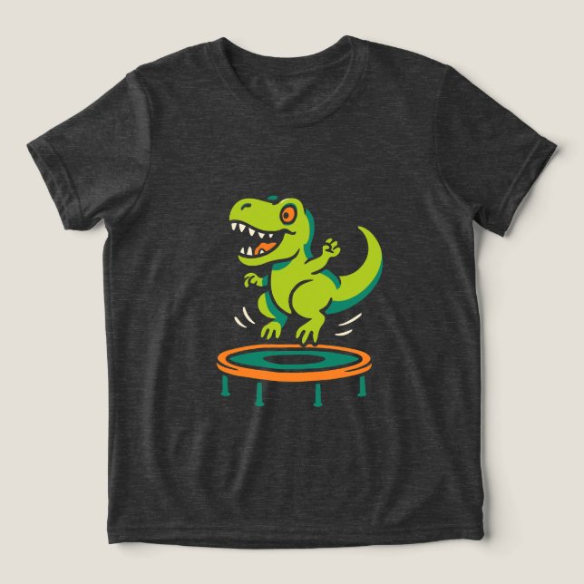 Bouncing Dino Fun Tri-Blend Shirt (Design Vorderseite)