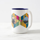 Bouncing Hexagon Zwei-Tone-Tasse Zweifarbige Tasse (VorderseiteRechts)