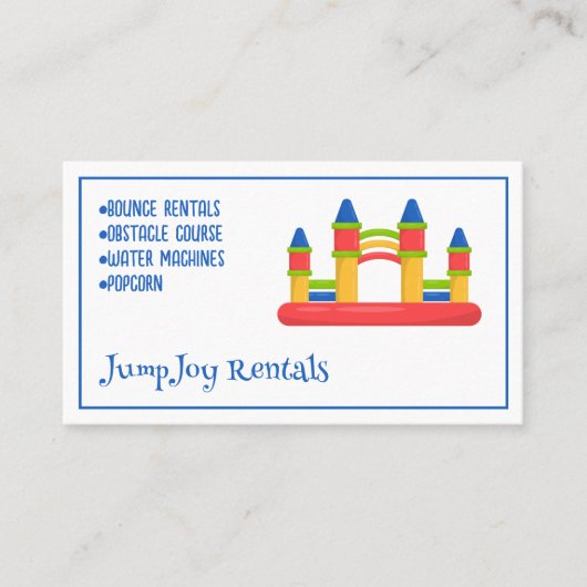 Bouncing Rentals House Visitenkarte (Vorderseite)