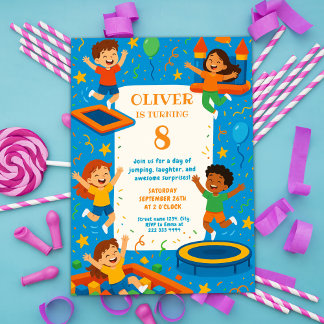 Bouncy Adventure Birthday Fiesta Einladung
