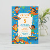 Bouncy Adventure Birthday Fiesta Einladung (Stehend Vorderseite)