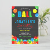 Bouncy Ball Birthday Invitation Einladung (Stehend Vorderseite)