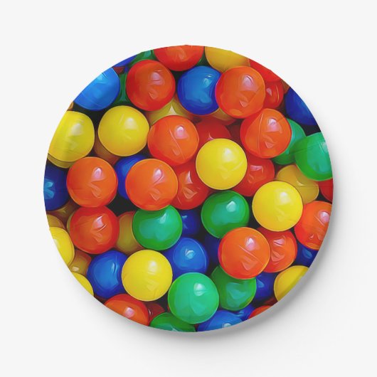 Bouncy Balls Ball Pit themed Birthday Party Pappteller (Vorderseite)
