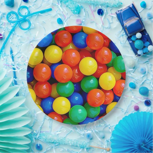 Bouncy Balls Ball Pit themed Birthday Party Pappteller (Party)