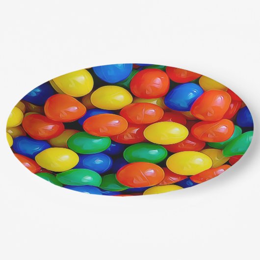 Bouncy Balls Ball Pit themed Birthday Party Pappteller (Schrägansicht)