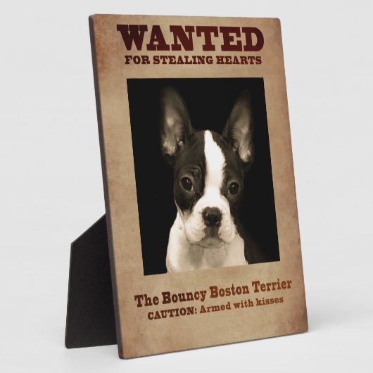 Bouncy Boston Terrier Fotoplatte (Seite)