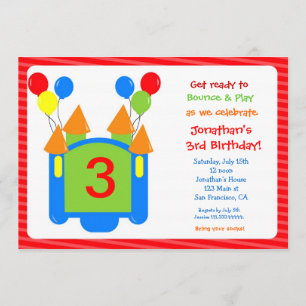 Bouncy Bounce House Geburtstag Einladung