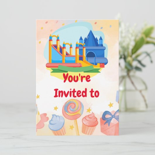 Bouncy Castel Parco Civico-Ciani Einladung (Stehend Vorderseite)