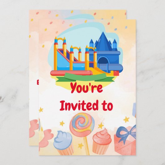 Bouncy Castel Parco Civico-Ciani Einladung (Vorne/Hinten)