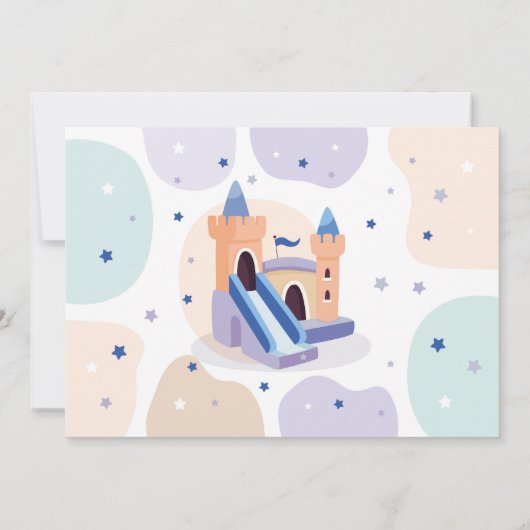 Bouncy Castle Birthday Foto Jump Bounce House Einladung (Rückseite)