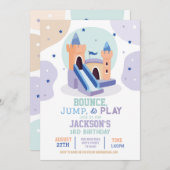 Bouncy Castle Birthday Party Jump Bounce House Einladung (Vorne/Hinten)