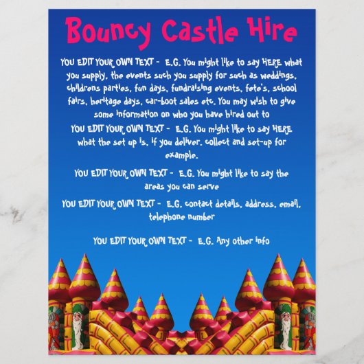 Bouncy Castle Flyer (Hinten)