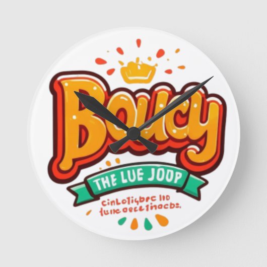 Bouncy Crown Runde Wanduhr (Vorderseite)