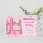 Bouncy Fun - für Mädchen! Einladung (Stehend Vorderseite)