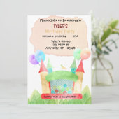 Bouncy House Birthday Party Invitation Einladung (Stehend Vorderseite)