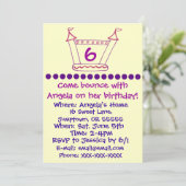 Bouncy House Girls Party Einladung (Stehend Vorderseite)