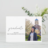 Bouncy Script-Abschluss Einladung (Stehend Vorderseite)