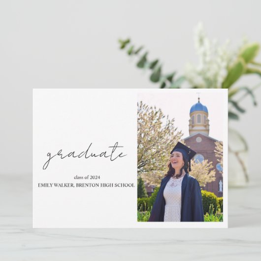 Bouncy Script-Abschluss Einladung (Stehend Vorderseite)