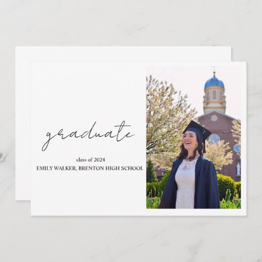 Bouncy Script-Abschluss Einladung (Vorne/Hinten)