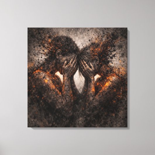 Bound by Fire: A Couple's Shared Struggle Leinwanddruck (Vorderseite)