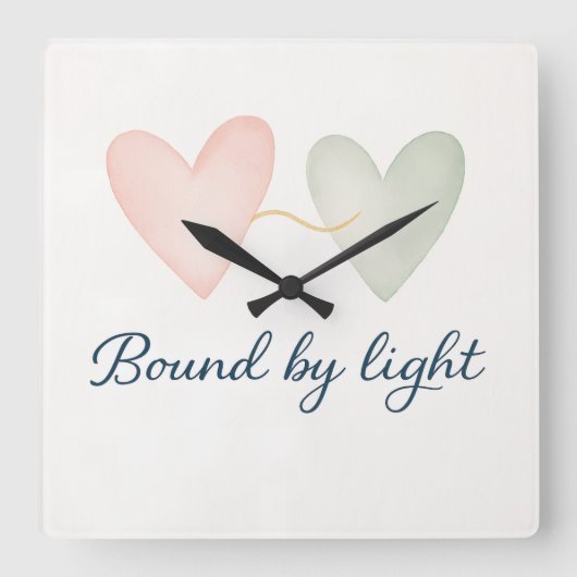 Bound by Light Quadratische Wanduhr (Vorderseite)