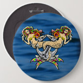 Bound Mermaids - Schönes Design für Meeresliebhabe Button (Vorne & Hinten)
