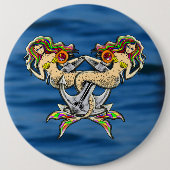 Bound Mermaids - Schönes Design für Meeresliebhabe Button (Vorderseite)