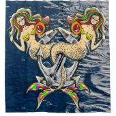 Bound Mermaids - Schönes Design für Meeresliebhabe Duschvorhang (Vorderseite)