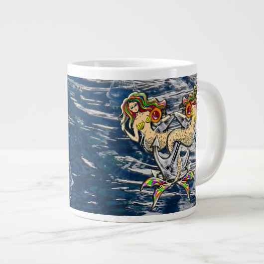 Bound Mermaids - Schönes Design für Meeresliebhabe Jumbo-Tasse (Vorderseite Rechts)