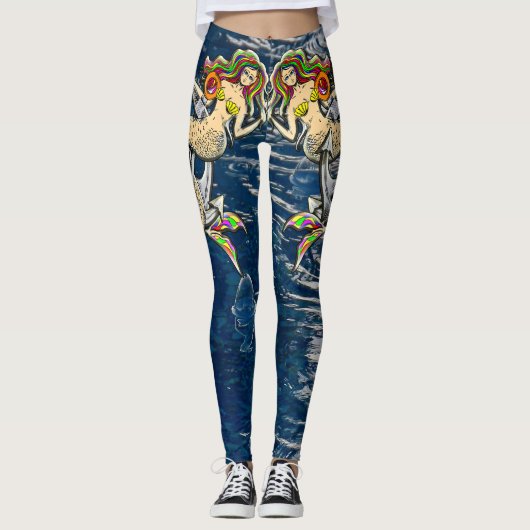 Bound Mermaids - Schönes Design für Meeresliebhabe Leggings (Vorderseite)