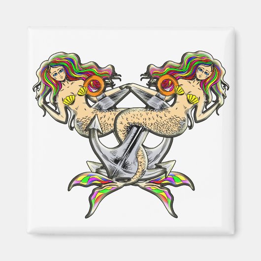Bound Mermaids - Schönes Design für Meeresliebhabe Magnet (Vorne)