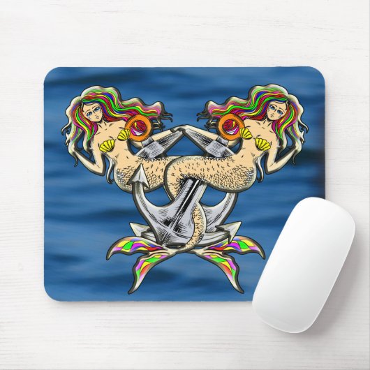Bound Mermaids - Schönes Design für Meeresliebhabe Mousepad (Mit Mouse)