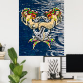 Bound Mermaids - Schönes Design für Meeresliebhabe Poster (Heimbüro)