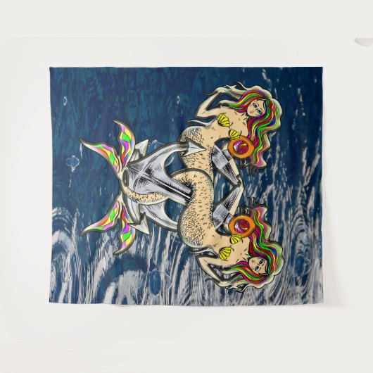 Bound Mermaids - Schönes Design für Meeresliebhabe Wandteppich (Vorderseite (Horizontal))