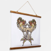 Bound Mermaids - Schönes Design für Meeresliebhabe Wandteppich Mit Holzrahmen (Gewinkelt)