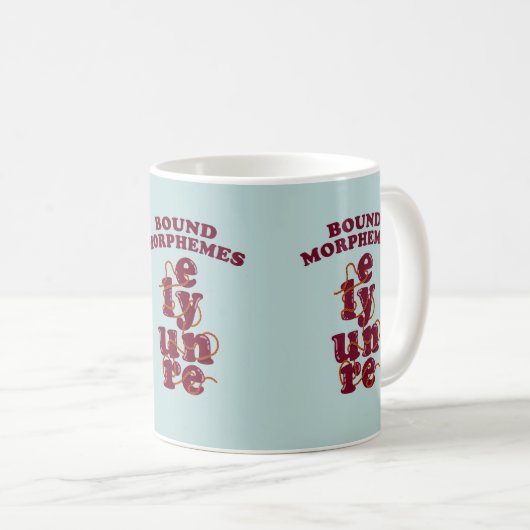 Bound Morphemes Phonics unterrichten Englisch Kaffeetasse (VorderseiteRechts)