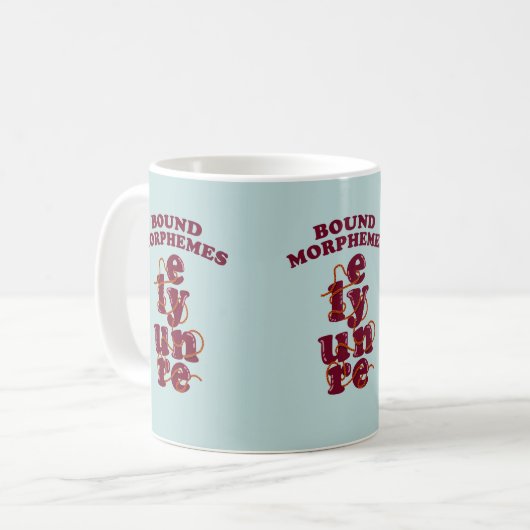 Bound Morphemes Phonics unterrichten Englisch Kaffeetasse (Vorderseite Links)