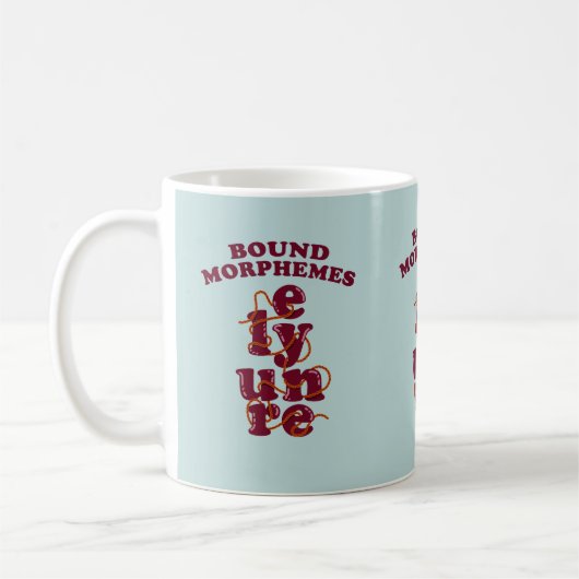 Bound Morphemes Phonics unterrichten Englisch Kaffeetasse (Links)