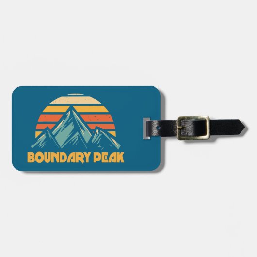 Boundary Peak Nevada Retro Turquoise Gepäckanhänger (Vorderseite horizontal)