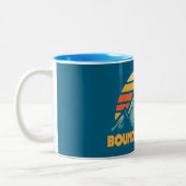 Boundary Peak Nevada Retro Turquoise Zweifarbige Tasse (Links)