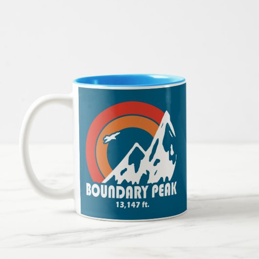 Boundary Peak Nevada Sun Eagle Zweifarbige Tasse (Links)