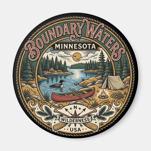 Boundary Waters Canoe Area Wilderness USA Magnet (Vorne)
